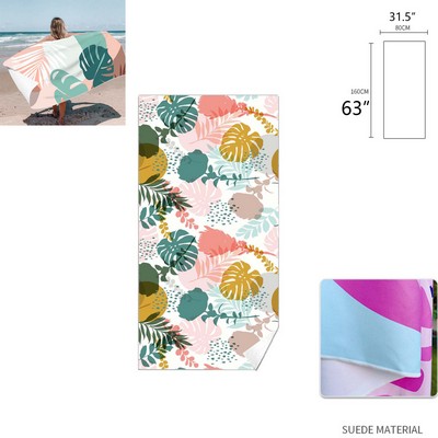 63"x 31.5" Sand Free Duick Dry Beach Towel